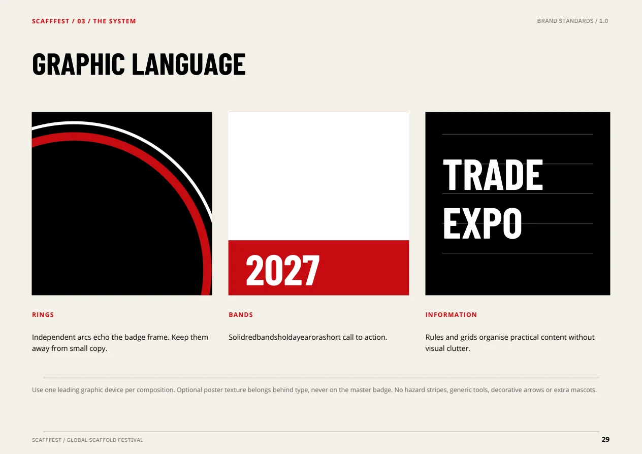 Brandbook page 29: graphic language