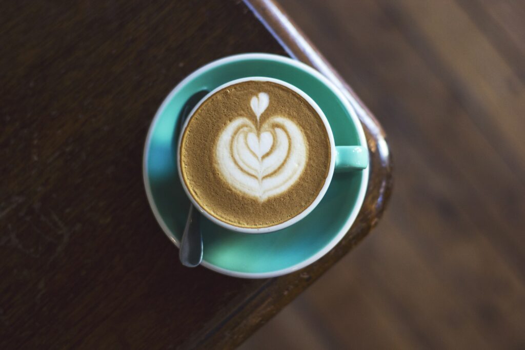 Coffee with latte art — illustrative photograph