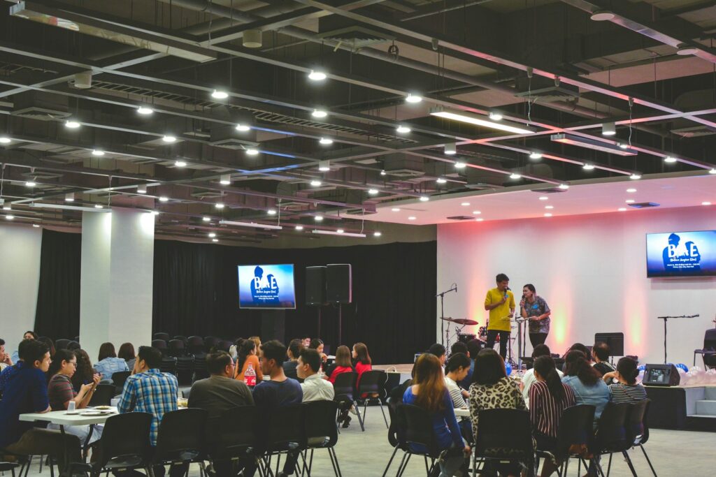 Audience at an industry presentation — illustrative photograph